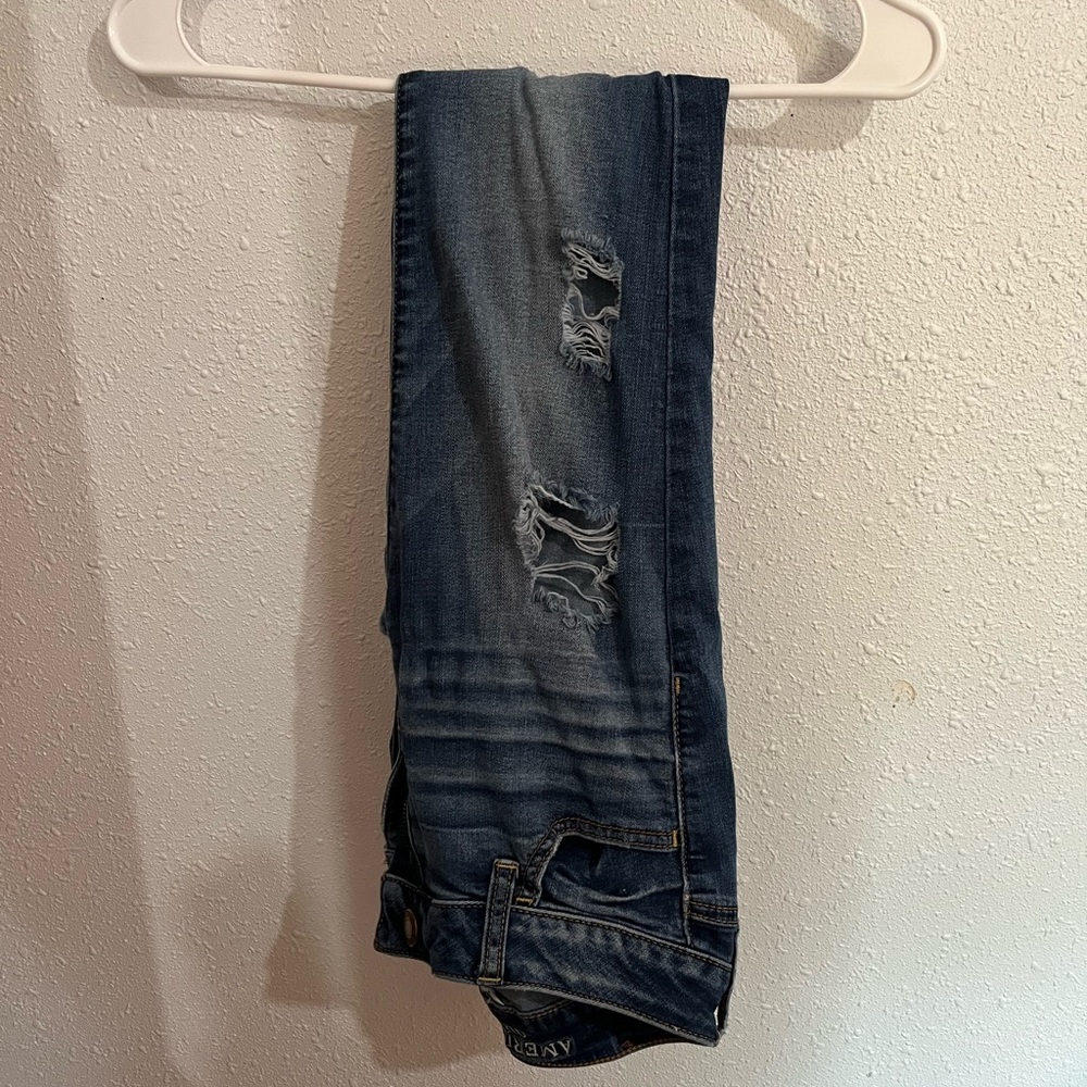american eagle 0 ripped skinny jeans